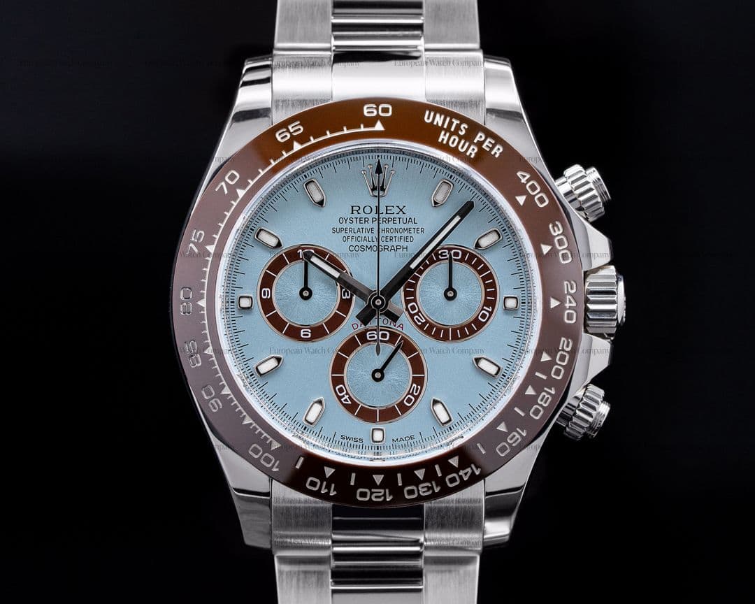 Rolex Daytona 116506 Platinum Glacier Blue / Brown Ceramic