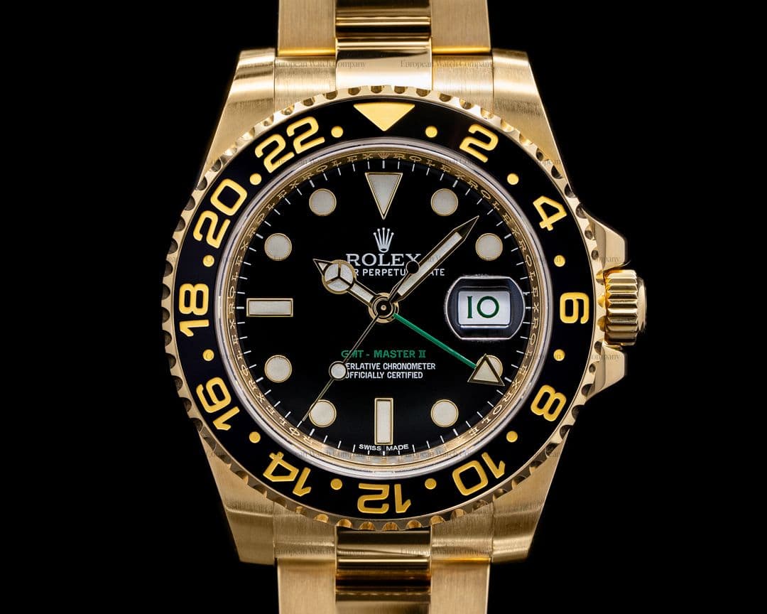 Rolex GMT Master II 116718 Black Dial 18K Yellow Gold