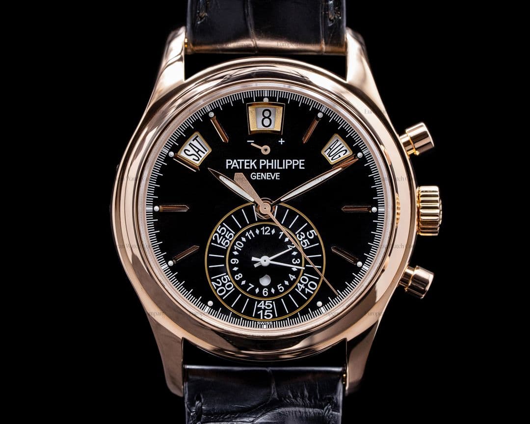Patek Philippe Annual Calendar 5960R Chronograph 18K Rose Gold Black Dial
