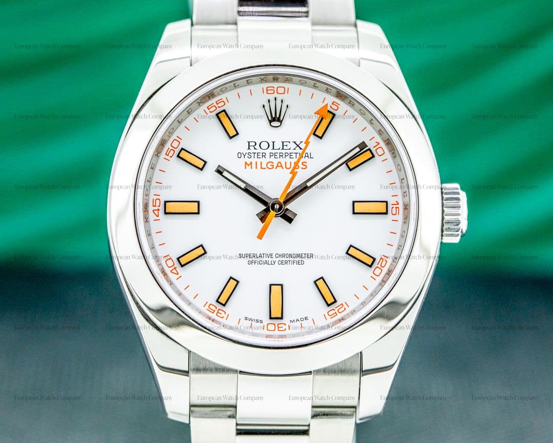 Rolex Milgauss SS White Dial