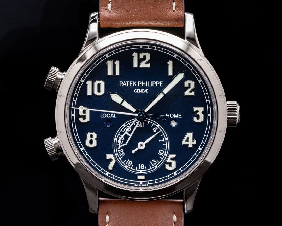 Patek Philippe Calatrava 5524G Pilot Travel Time 18k White Gold