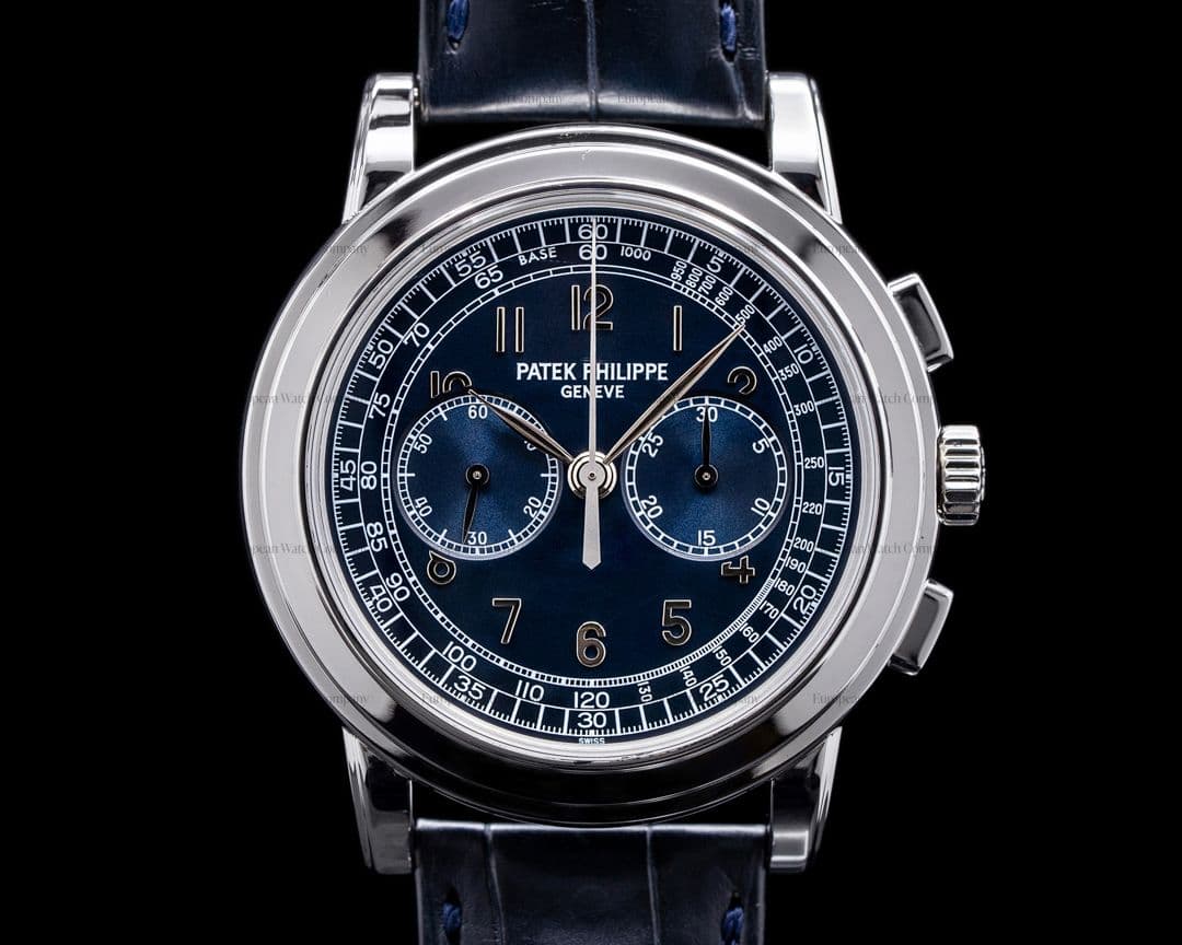 Patek Philippe 5070 Platinum Blue Dial Chronograph FULL SET