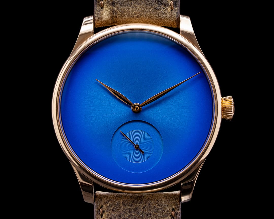 H. Moser & Cie. Venturer Purity Blue Fume Dial 18k RG Small Seconds LIMITED