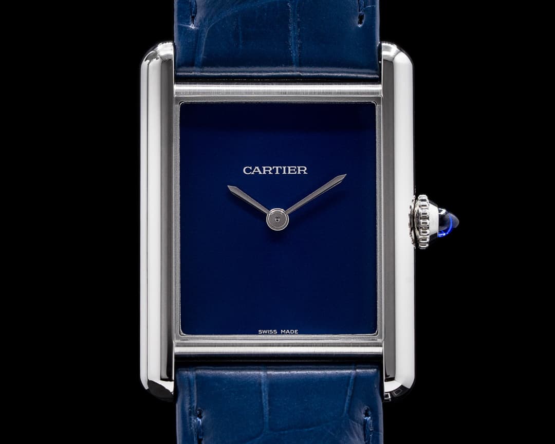Cartier Tank Must Watch SS Large BLUE 2021 UNWORN
