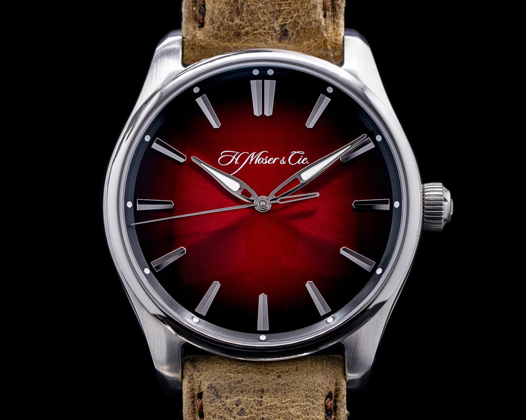 H. Moser & Cie. Pioneer Centre Seconds Cosmic Red Fume Dial