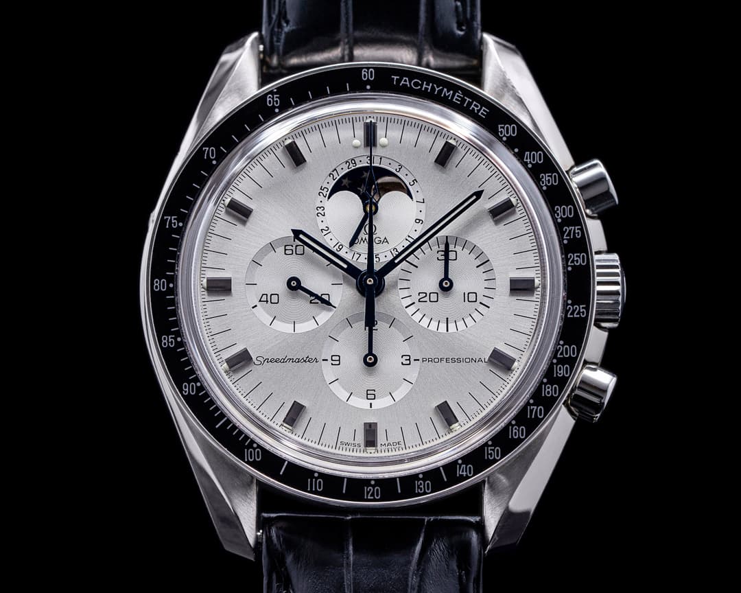 Omega Speedmaster 18k White Gold Moonphase RARE