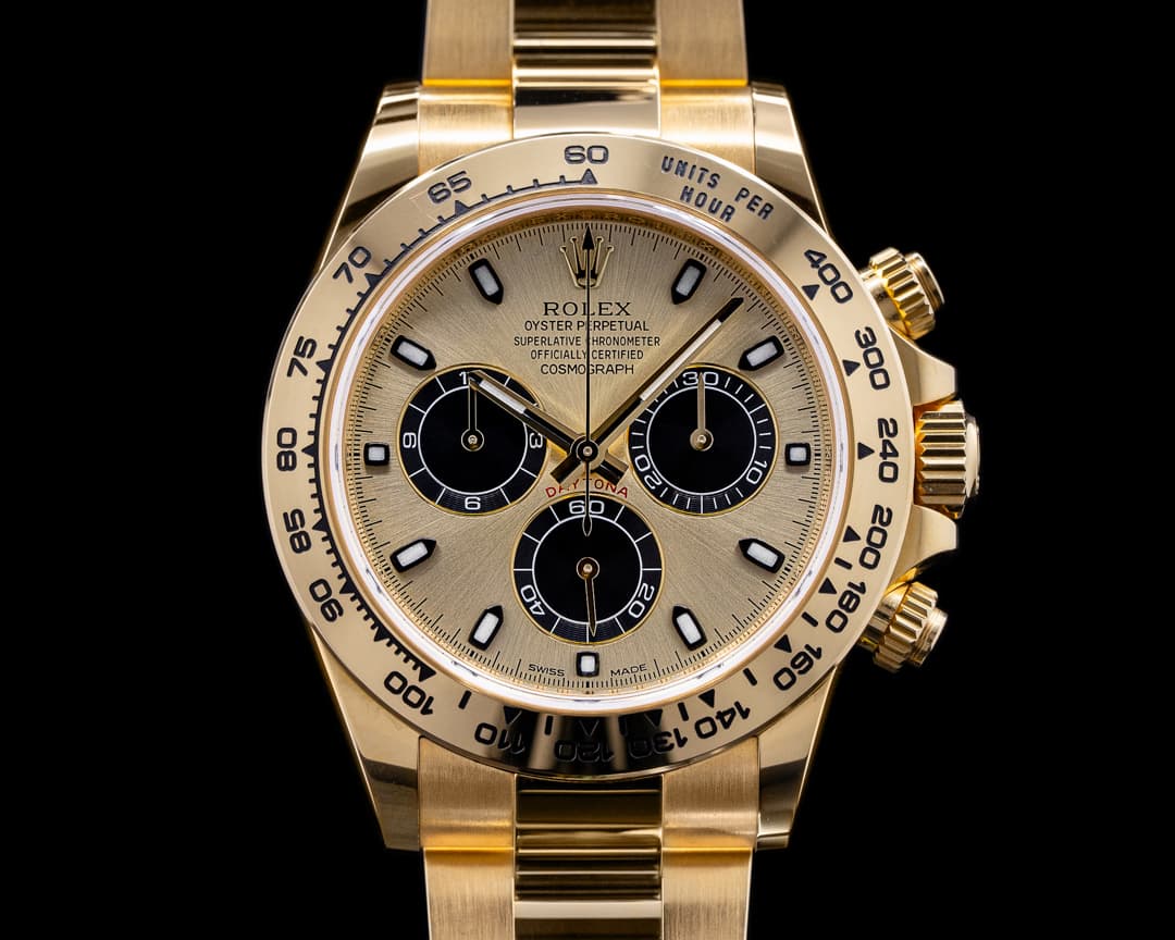 Rolex Daytona 116508 18k Yellow Gold / Bracelet Champagne / Black Dial
