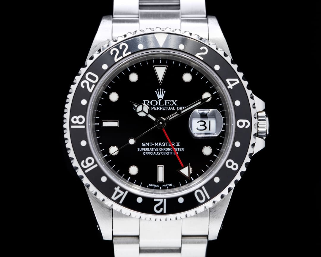 Rolex GMT Master II SS Black Bezel