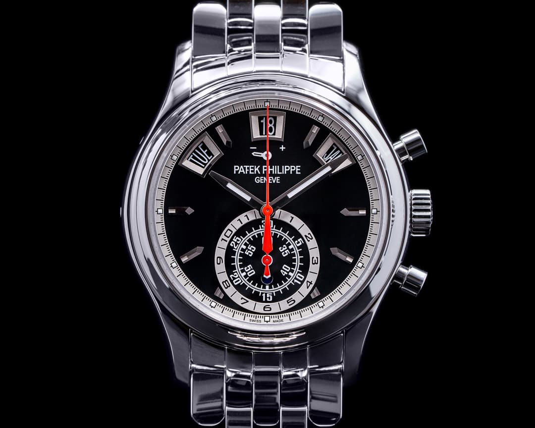 Patek Philippe Annual Calendar 5960/1A-010 Black Dial Chronograph SS RARE
