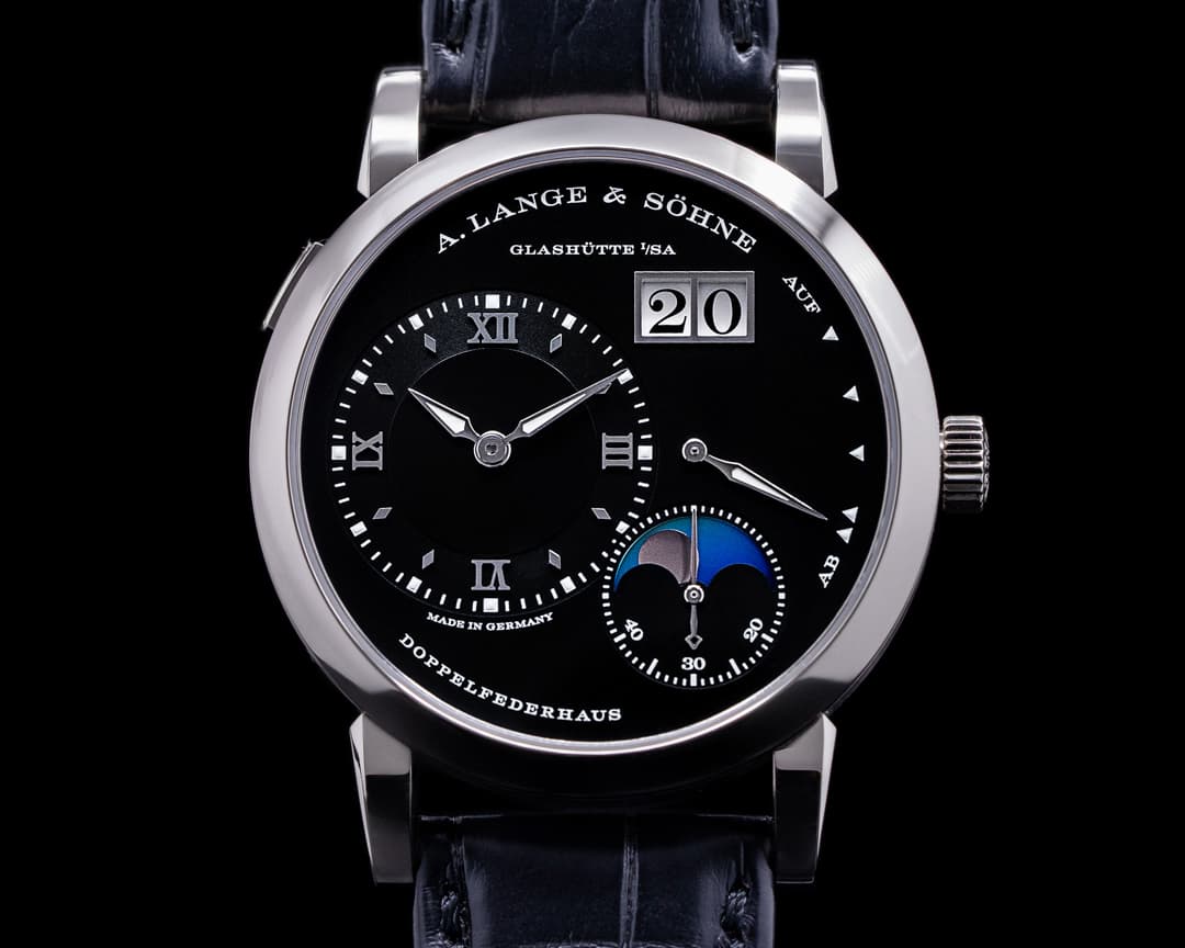 A. Lange and Sohne Lange 1 Moon 192.029 18K White Gold Black Dial 2021