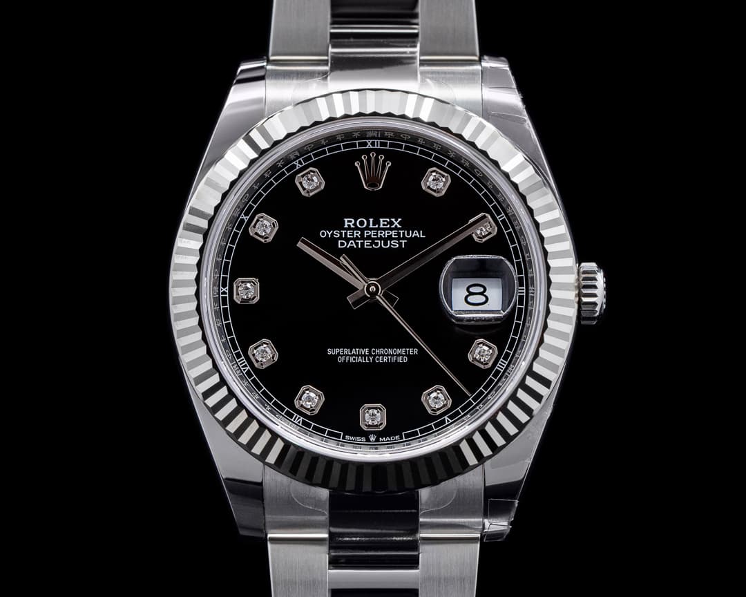 Rolex Datejust 41 Black Diamond Dial SS UNWORN