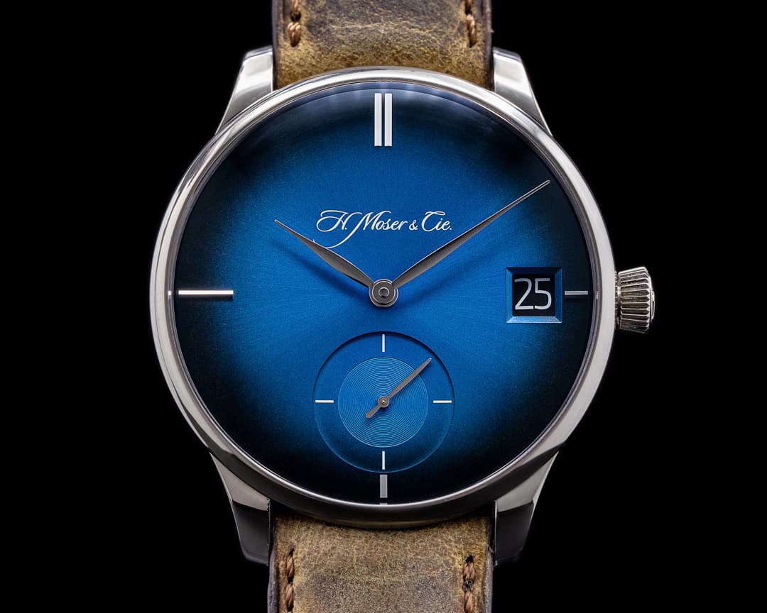 H. Moser and Cie. Venturer Big Date Purity Blue Fume Dial 18k WG Small Seconds