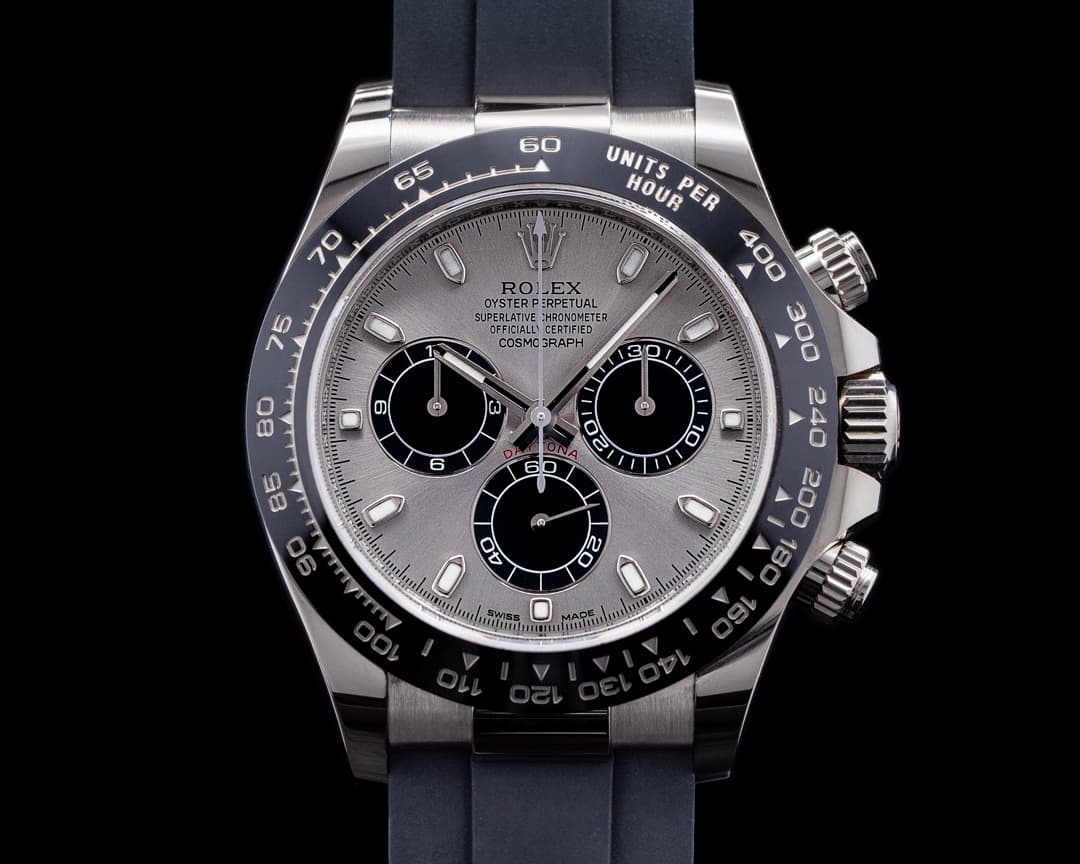 Rolex Daytona 116519 18K White Gold Ceramic Oysterflex Silver Dial