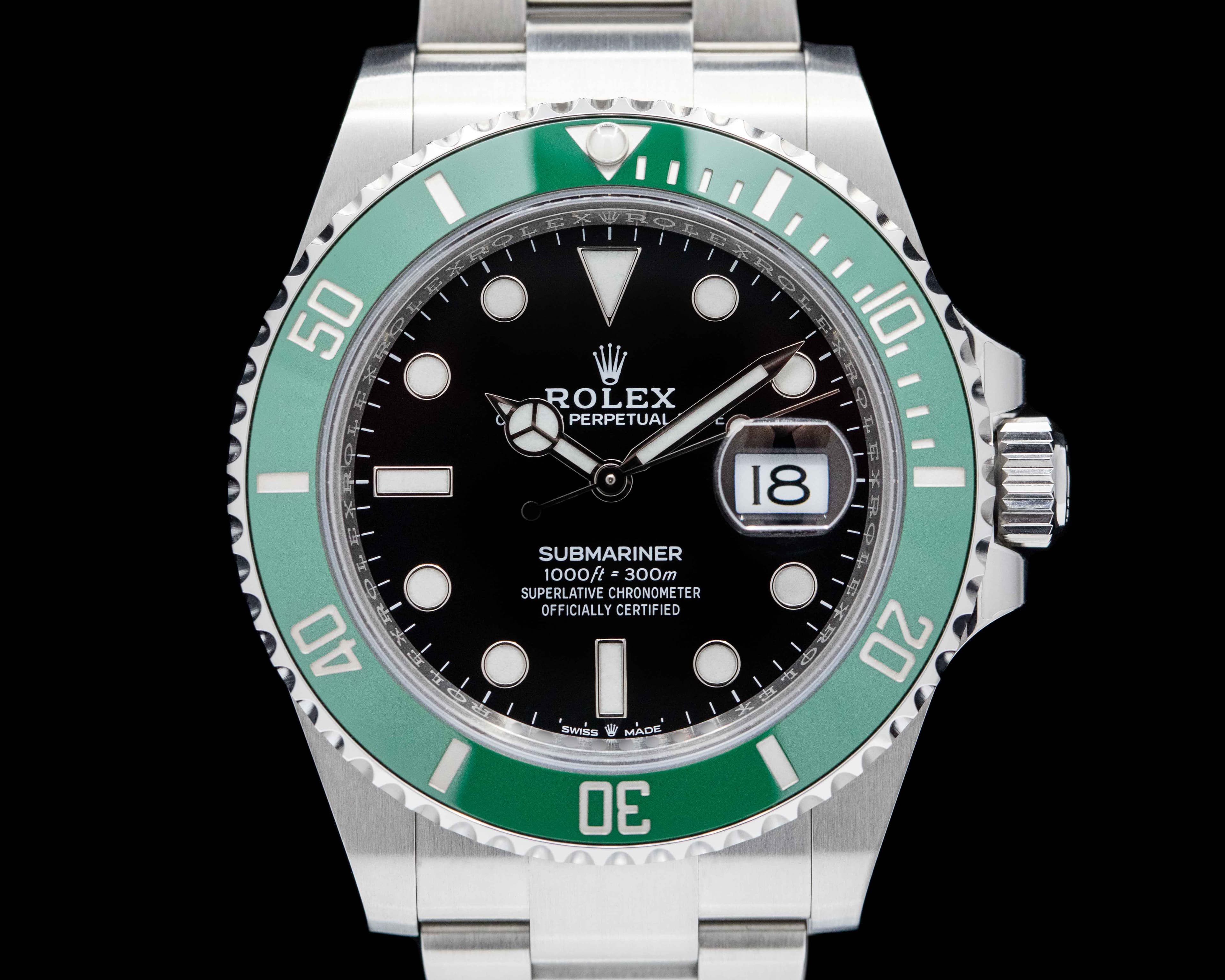 Rolex Submariner Date 126610LV Kermit GREEN Ceramic Bezel 41MM STICKERERS