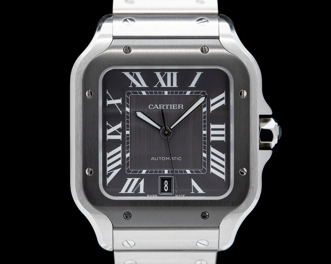 Cartier Santos Large SS / SS Black Dial Automatic