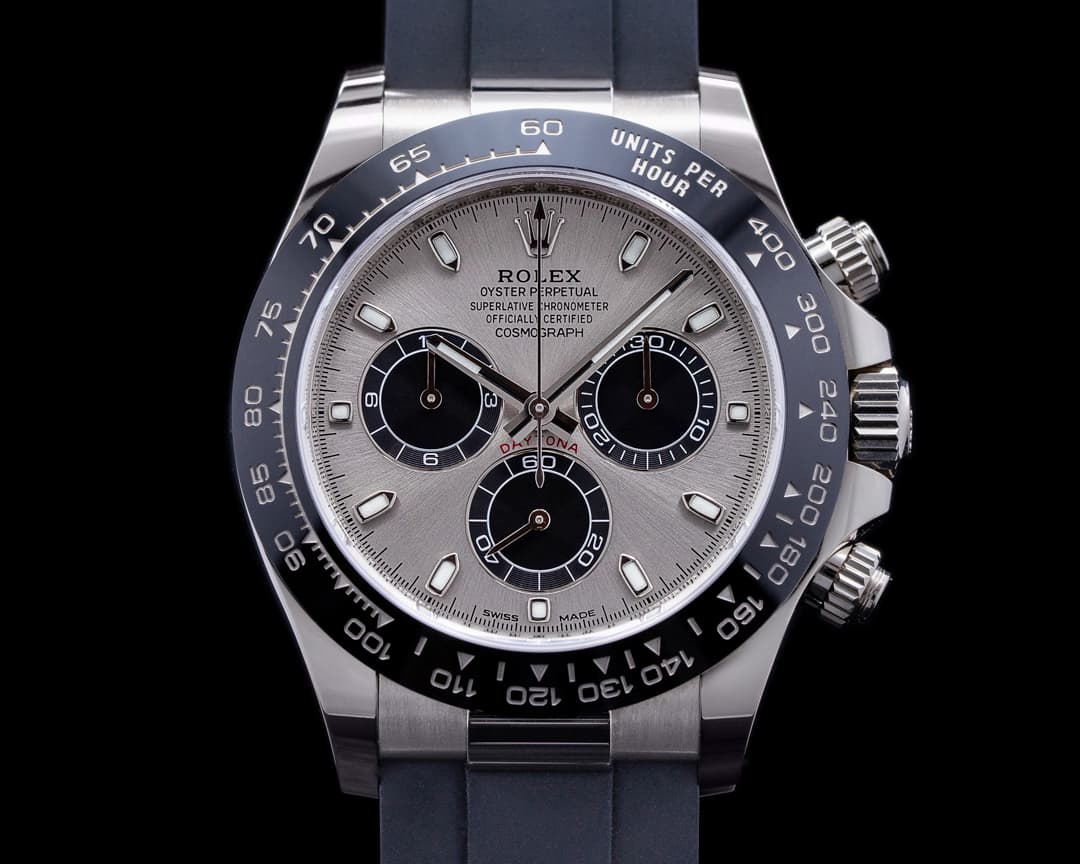 Rolex Daytona 116519 18K White Gold Ceramic Oysterflex Silver Dial