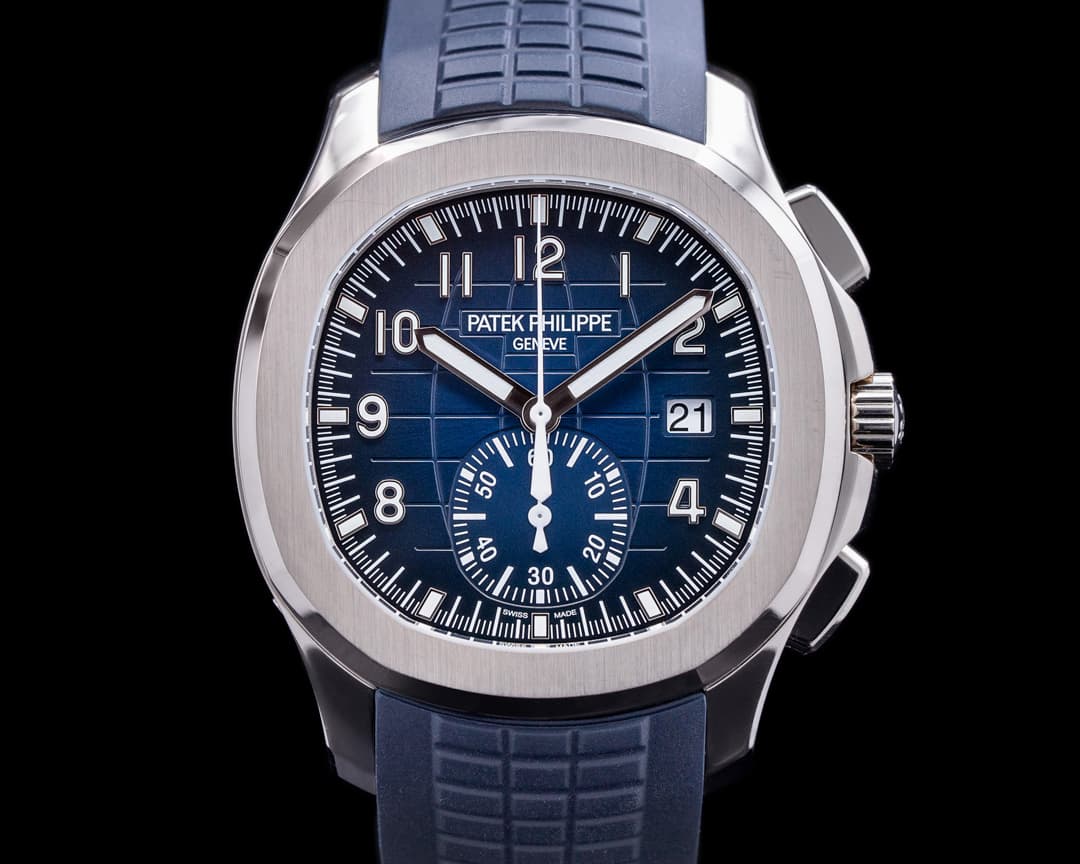 Patek Philippe 5968G Aquanaut Chronograph White Gold Blue Dial Chronograph