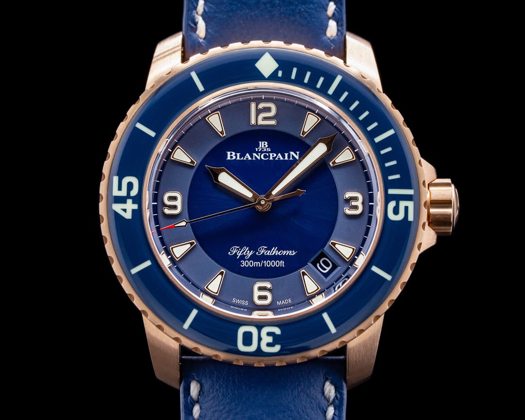 Blancpain Fifty Fathoms Blue Dial / 18K Rose Gold