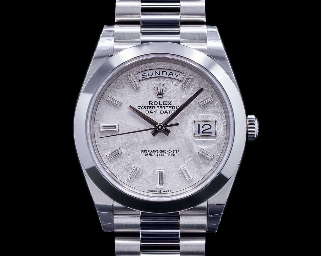 Rolex Day Date 228206 Platinum Meteorite Dial DIAMONDS 40MM UNWORN