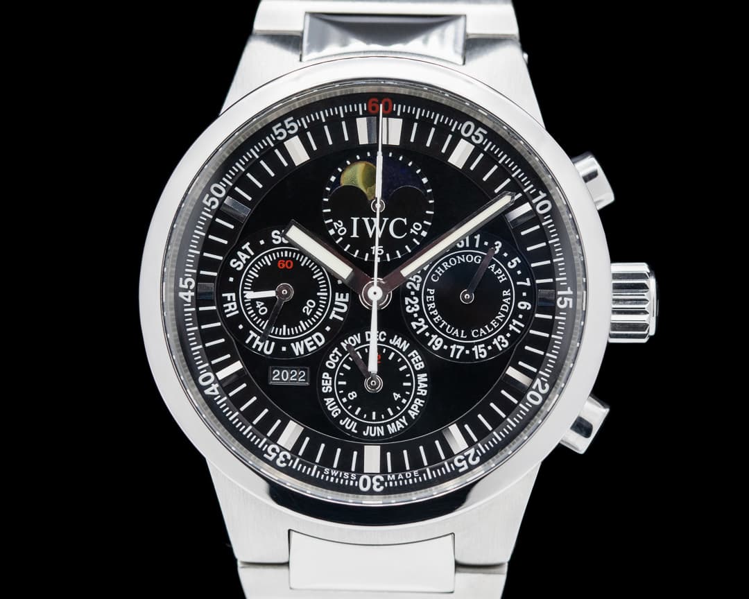 IWC GST Perpetual Calendar Chronograph SS Black Dial