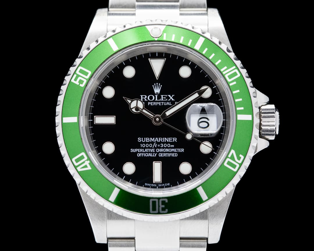 Rolex Submariner 50th Anniversary 16610LV SS Green Bezel Mark III dial