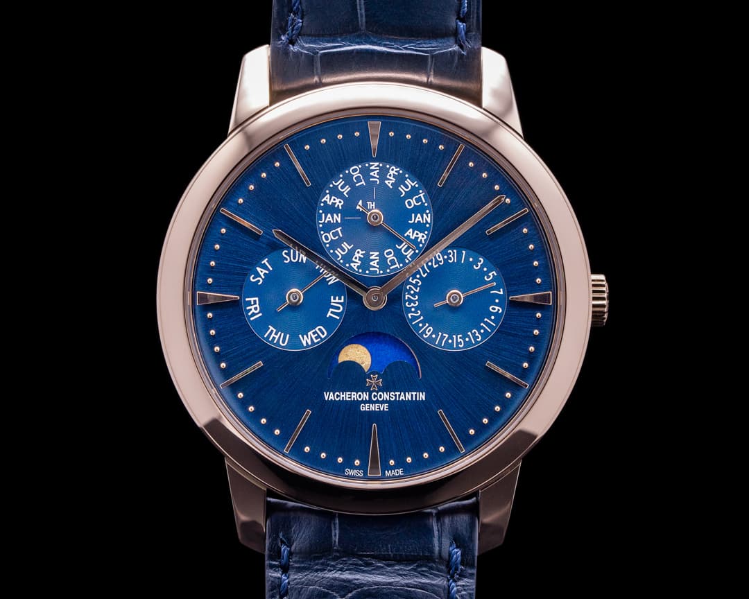 Vacheron Constantin Patrimony Perpetual Calendar Rose Gold Blue Dial 2022