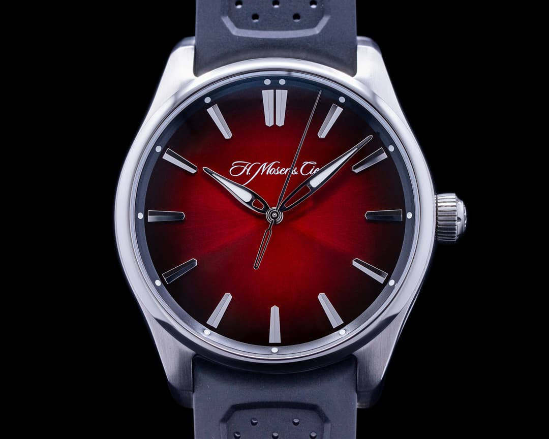 H. Moser & Cie. Pioneer Centre Seconds SS Red Fume Dial