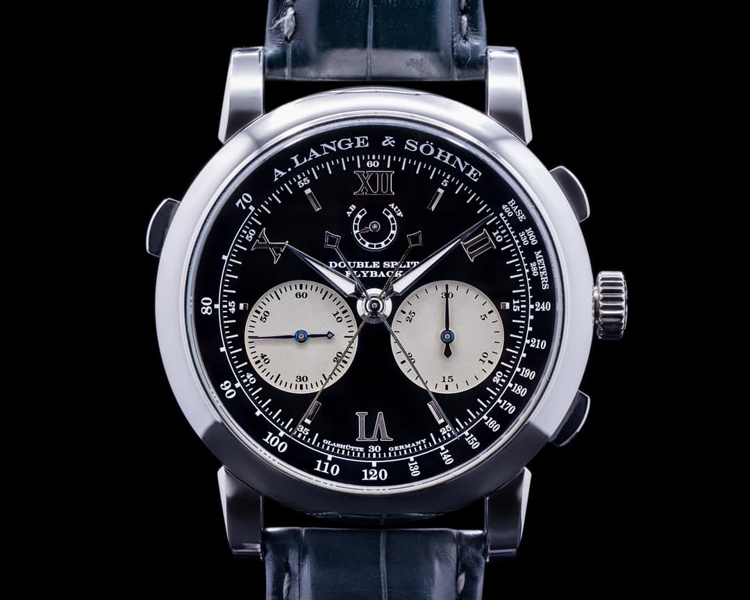 A. Lange and Sohne Datograph 404.035 Double Split Black Dial Platinum
