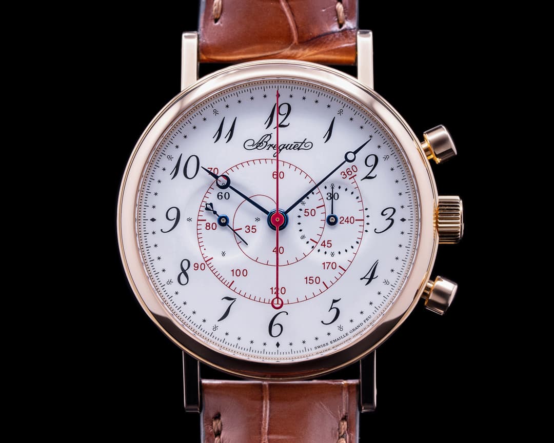 Breguet Classique Chronograph 5247 18k Rose Gold Enamel dial