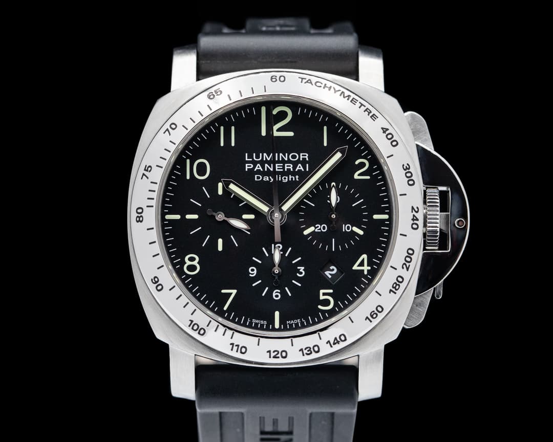 Panerai Luminor Chronograph Daylight SS Black Dial