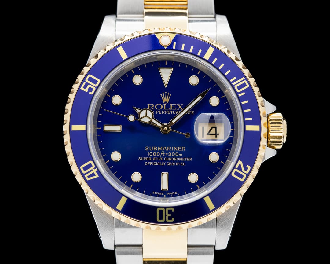 Rolex Submariner 16613 Blue Dial SS / 18K BOX & PAPERS