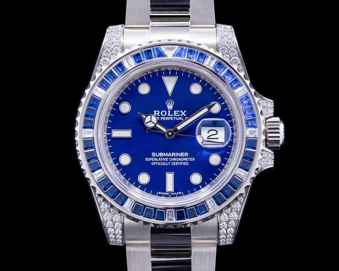 Rolex Submariner Date 116659SABR 18K White Gold Diamonds Sapphires