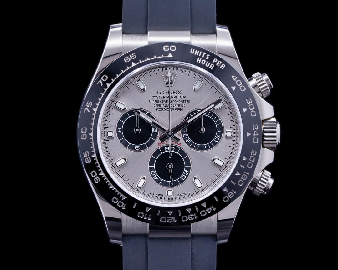 Rolex Daytona 116519 18K White Gold Ceramic Oysterflex Silver Dial