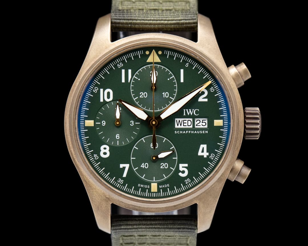 IWC Pilot's Watch Chronograph Spitfire Automatic Bronze Green Dial