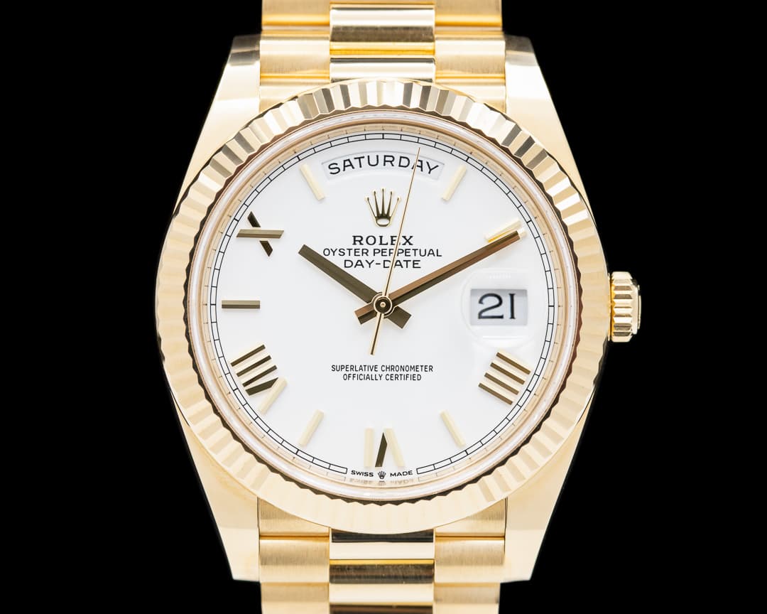 Rolex Day Date 228238 Presidential 18k Yellow Gold with White Dial 40MM