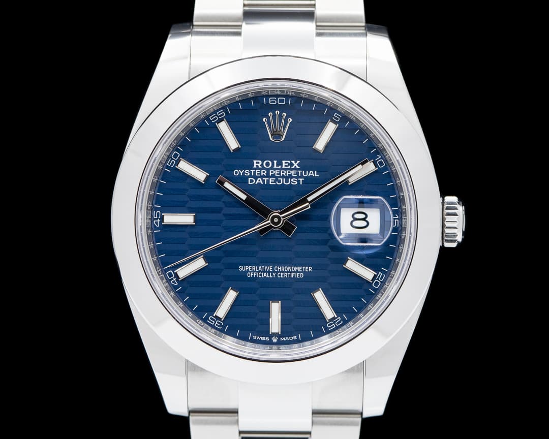 Rolex Datejust 41 Blue Stick Motif Dial SS Oyster 2022
