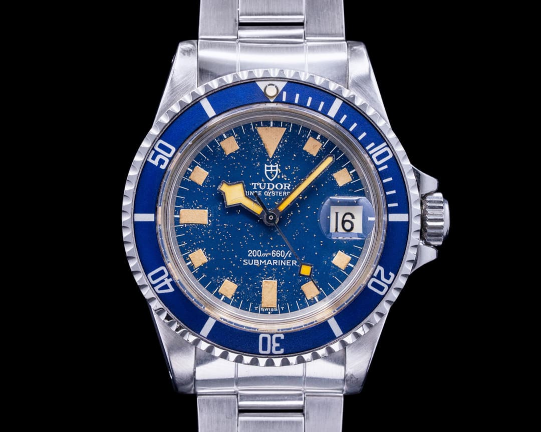 Tudor Vintage Snowflake Submariner Blue Dial / Blue Bezel c. 1979 PATINA