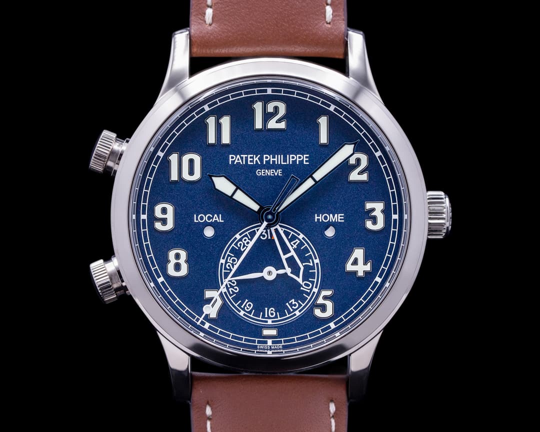 Patek Philippe Calatrava 5524G Pilot Travel Time 18k White Gold