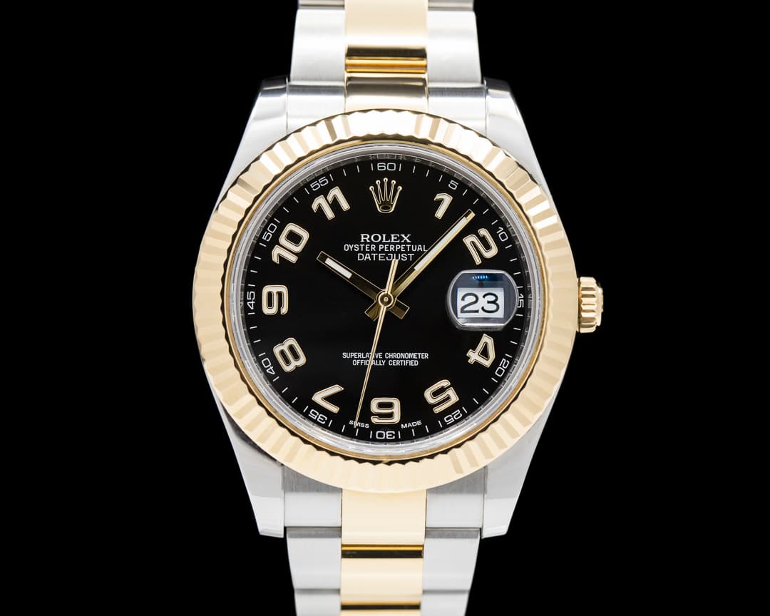 Rolex Datejust II 18K / SS Black Arabic Dial 41MM