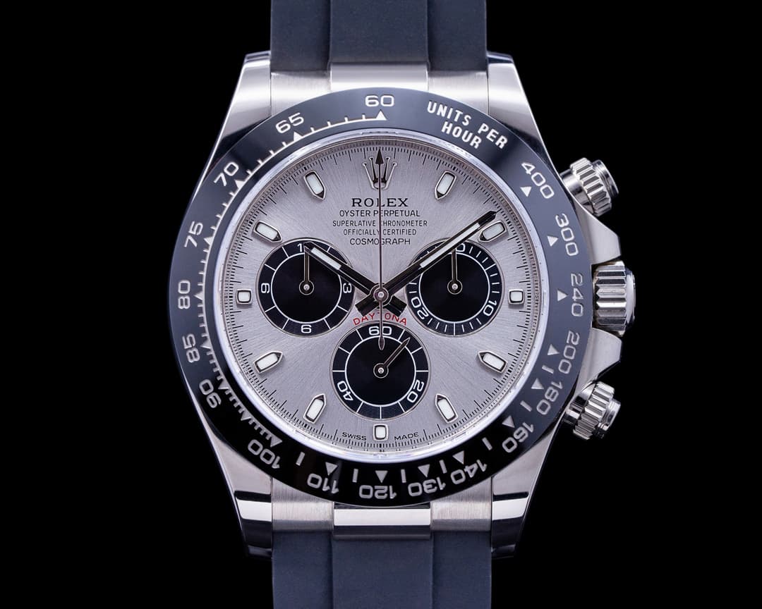 Rolex Daytona 116519 18K White Gold Ceramic Oysterflex Silver Dial