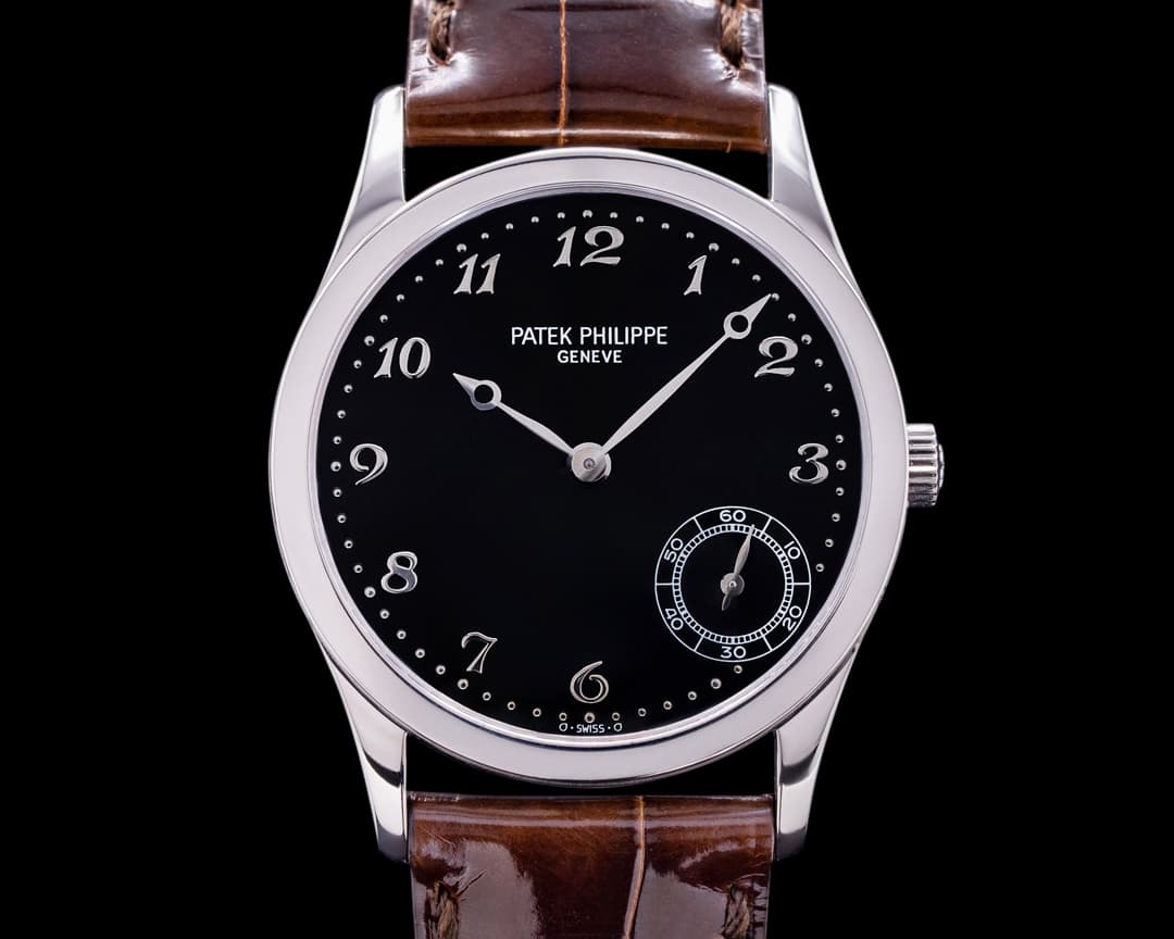 Patek Philippe Calatrava Automatic Black Arabic Dial 18k White Gold