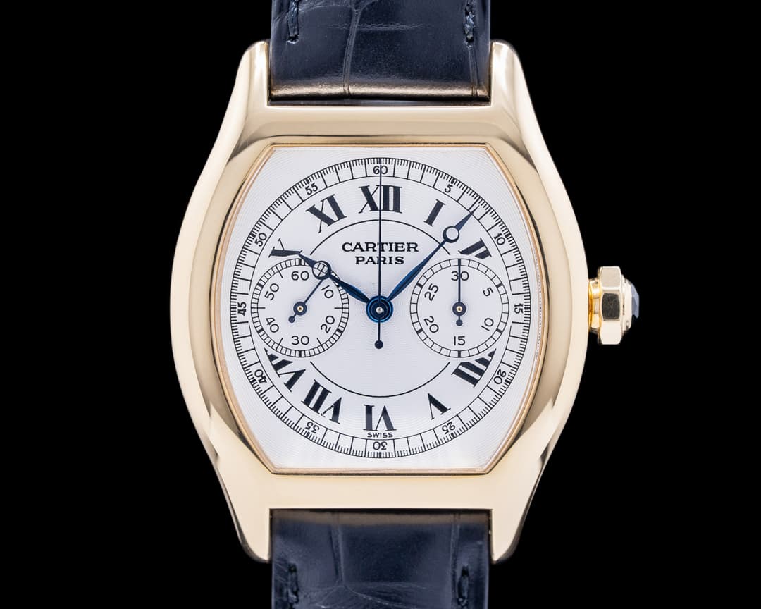 Cartier Privee Collection Tortue Monopoussoir Chronograph 18K Yellow Gold