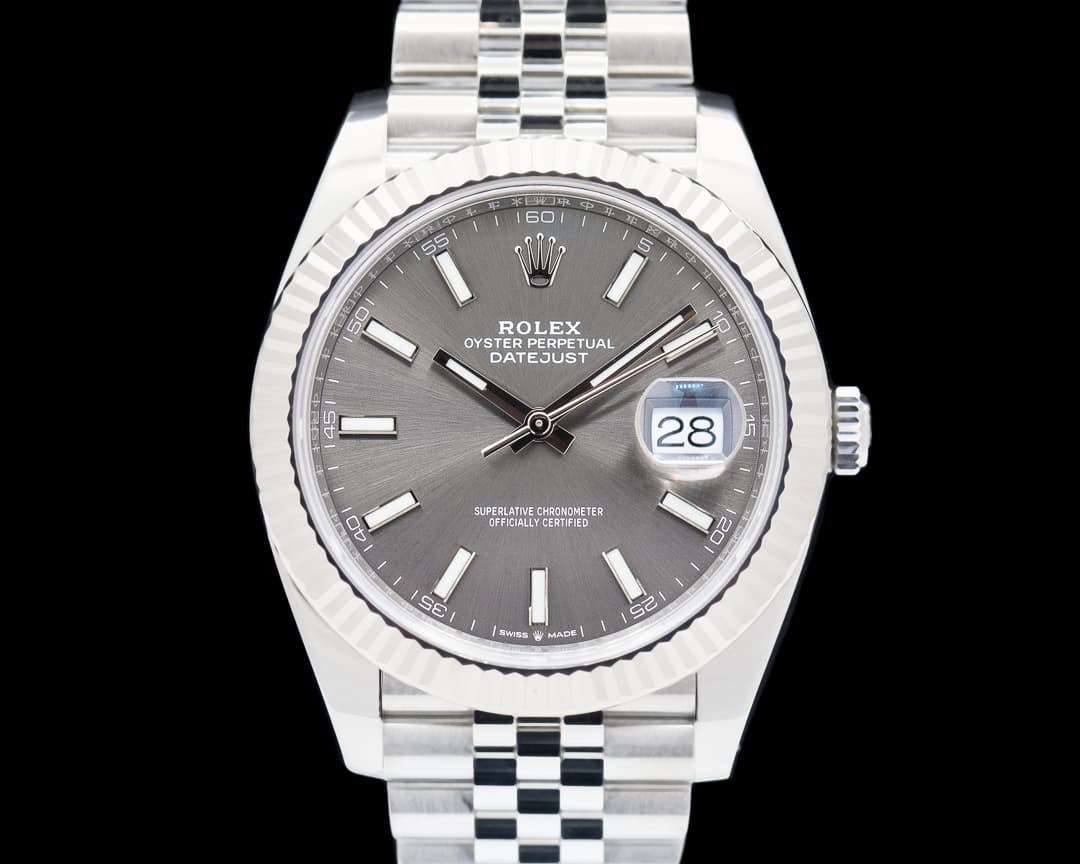 Rolex Datejust 41 Dark Rhodium Stick Dial SS / Jubilee