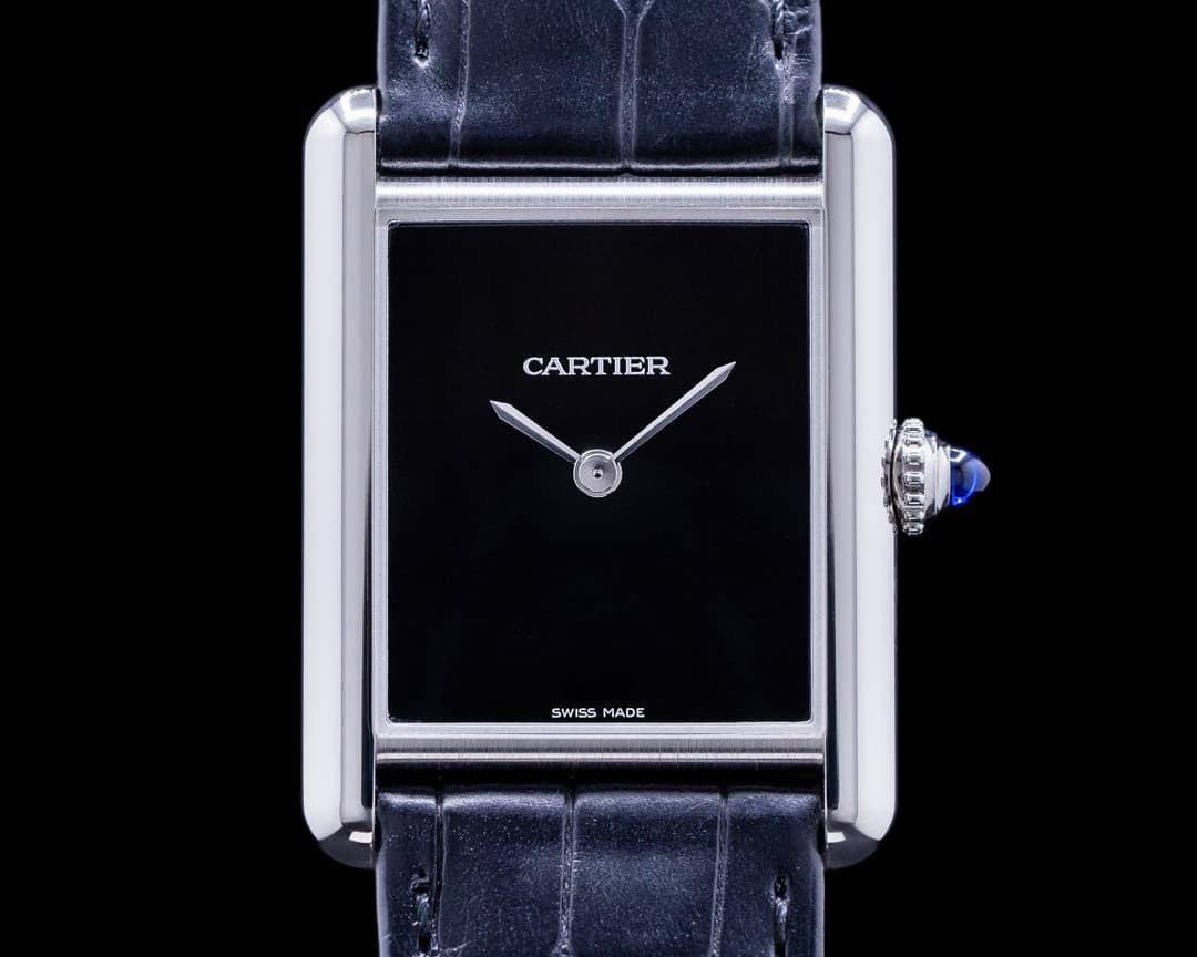 Cartier Tank Must Watch SS Black Dial 2022