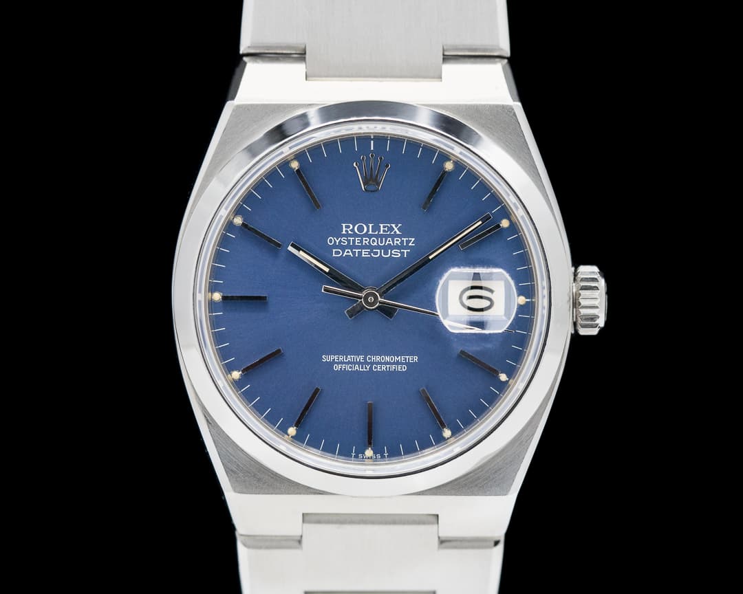 Rolex OysterQuartz Datejust Blue Dial SS c. 1978