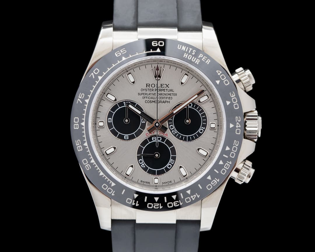 Rolex Daytona 116519 18K White Gold Ceramic Oysterflex Silver Dial