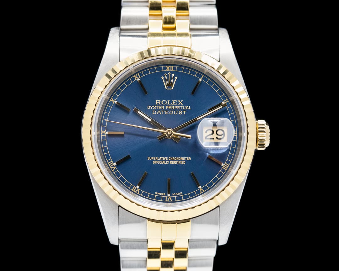 Rolex Datejust Blue Stick Dial Jubilee 18K / SS