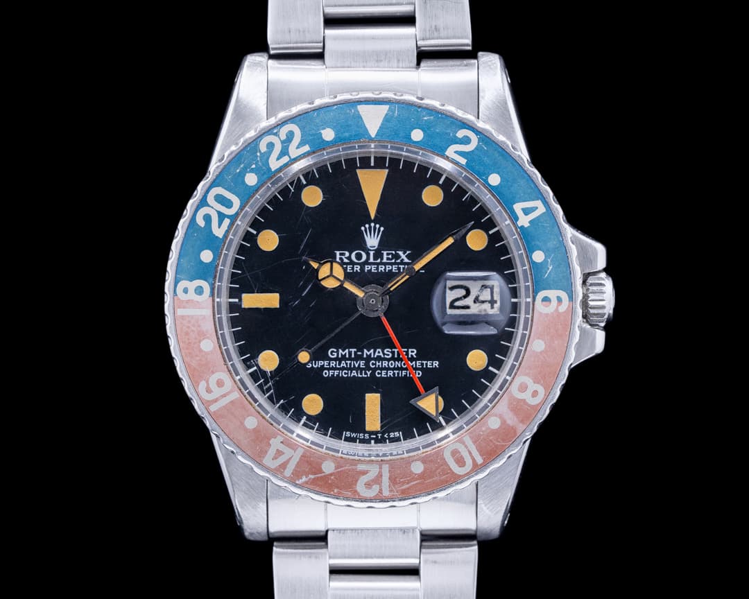Rolex Vintage GMT Master "Pepsi Bezel" SS Circa 1973