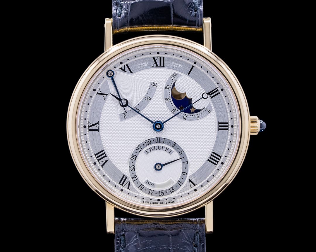 Breguet Classique 3130BA Power Reserve Moon 18K Yellow Gold NICE