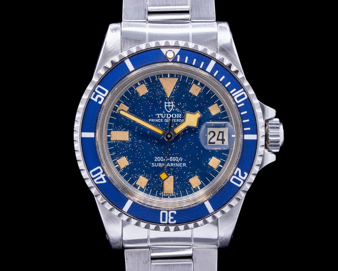 Tudor Vintage Snowflake Submariner Blue Dial / Blue Bezel c. 1979 PATINA